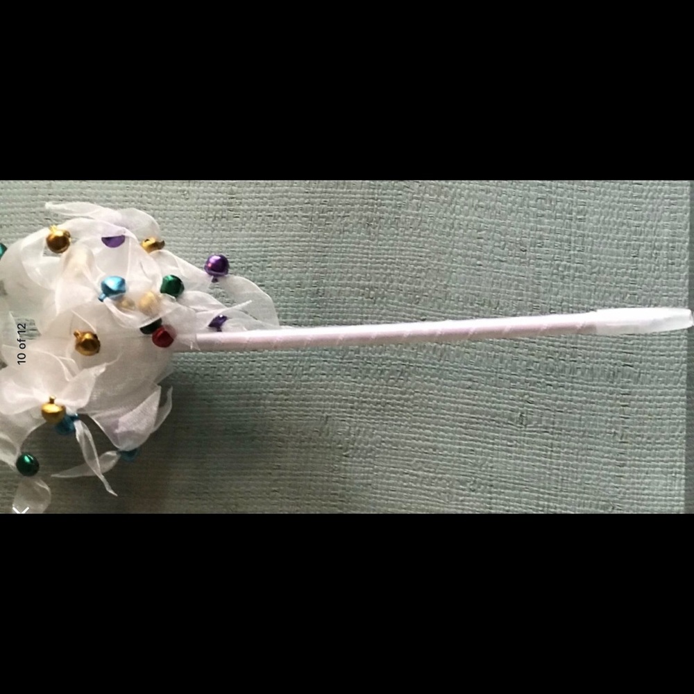 New White Inkology Pen with Ribbon and Bells
